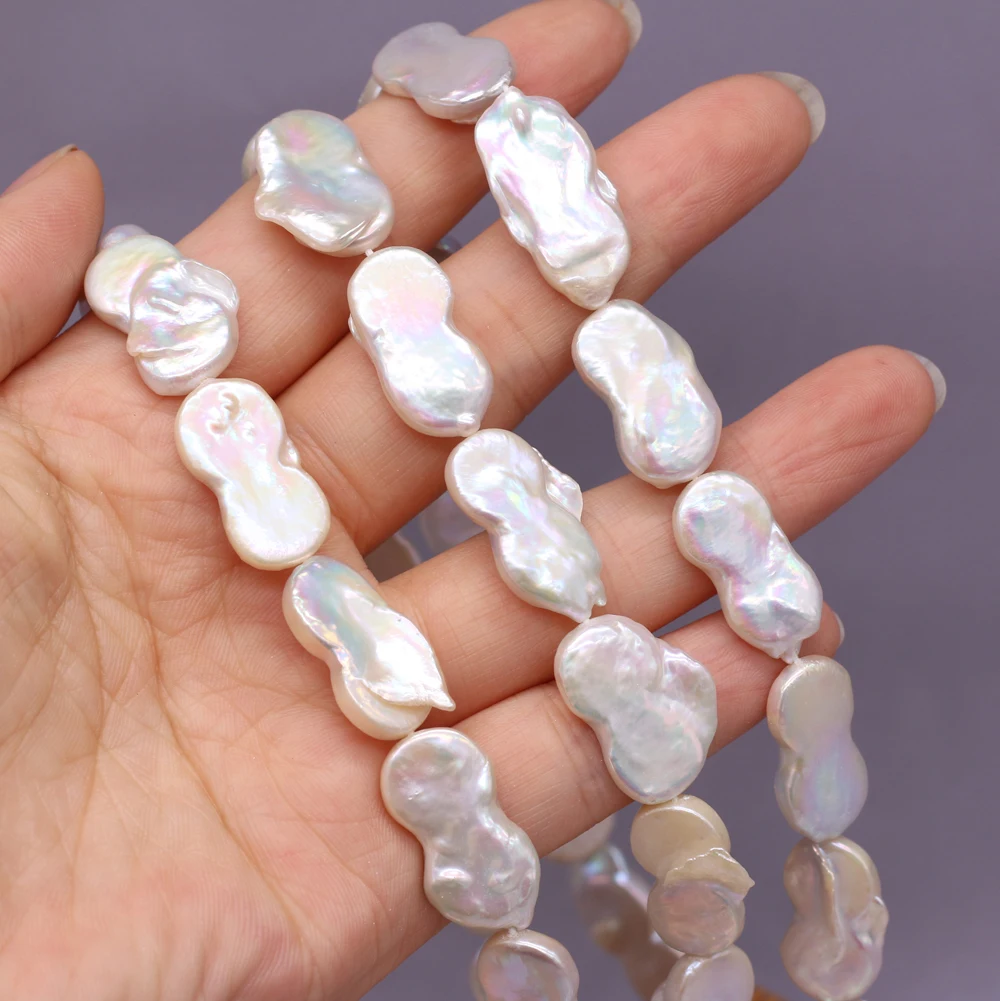 Hot Selling Natural Freshwater Pearl Beaded White Irregular Figure 8 DIY for Making Jewelry Accessories 12x20-13x22mm