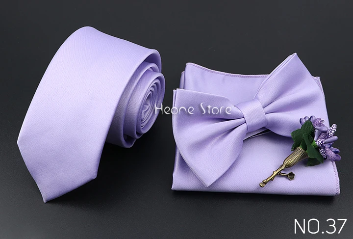 Einfarbig Krawatte Set Für Männer Salbei Grün Rosa Blume Pin Krawatte Einstecktuch Manschettenknöpfe Brosche Set Bräutigam Anzug Hochzeit Hemd Zubehör – Detail 38