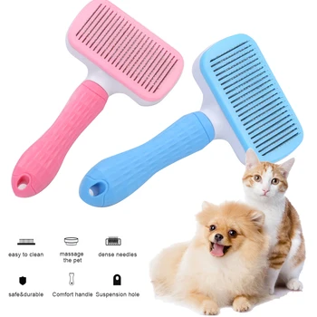 

Self Cleaning Pet Dog Comb Hair Remover Pet Hair Shedding Comb Pet Dog Cat Brush Dog Grooming Slicker Brushes Brosse Chien #15