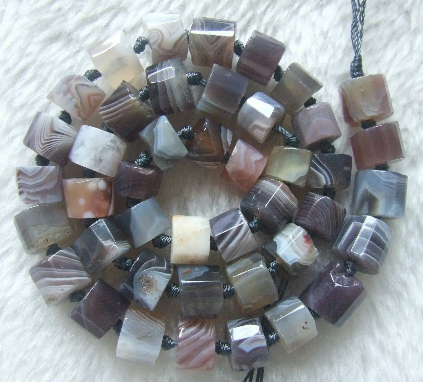 

7x9mm Natural Persia Agate Faceted Column Loose Beads 15.5Inch