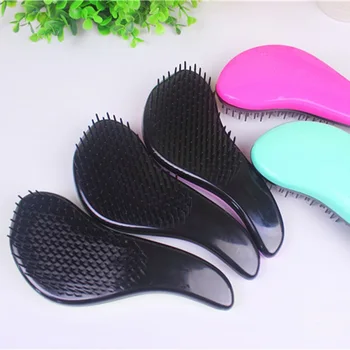 

Professional Anti-static Hair Brush Handle Tangle Detangling Comb Shower Electroplate Massage Comb Salon Hair Styling Tool