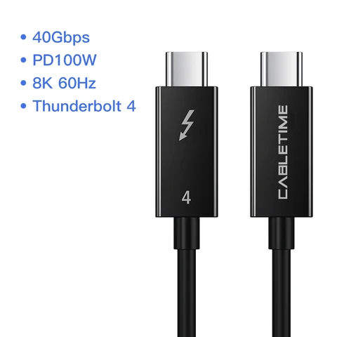 USB C Cable Thunderbolt 4 Certified 8K 60Hz PD100W 40Gbps Multi Display Compatible with USB 4 for Macbook Laptop C422