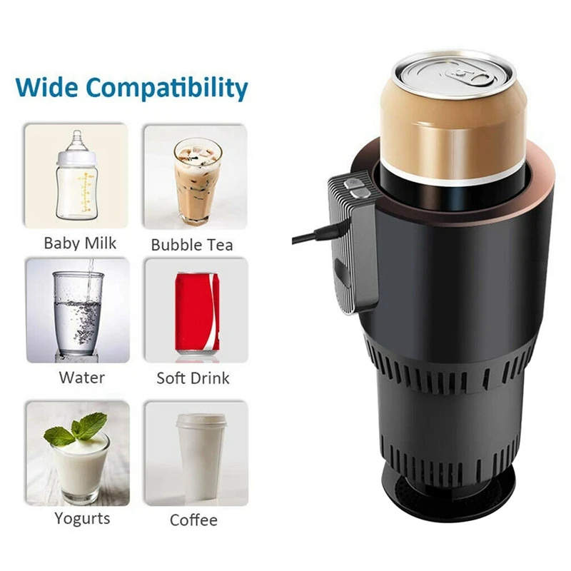  2-In-1 Smart Car Cup Warmer and Cooler 12V3A Electric Coffee Warmer Beverage Cooling & Heating Mug 