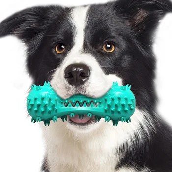

Dog Toothbrush Chew Toy Rubber Squeaky Teeth Cleaning Dental Care Brushing Stick Pet Dog Supplies Puppy Popular Toys
