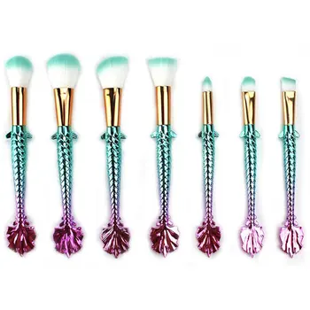 

Cosmetic Brush Set With Galvanized Handle Brush Gradient 7Pc/Set Fish Tail Makeup Brush Eyeshadow Makeup Kit