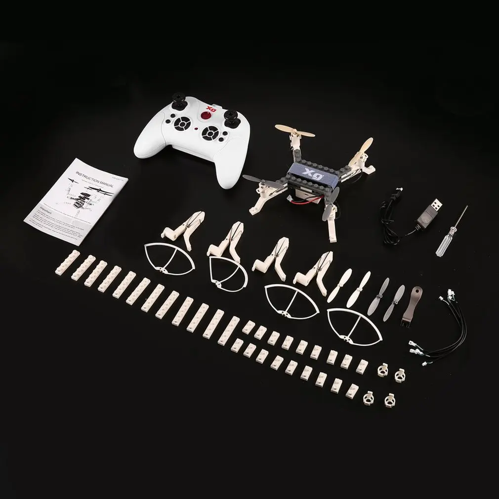 

Mini RC Helicopter DIY Clamp Free Transform Building Blocks Drone Altitude Hold Drone Kit Remote Control Toys for Boys Adult Hot