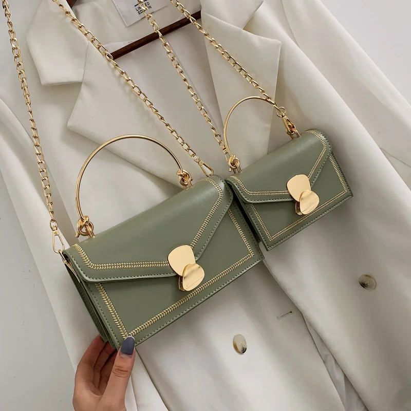 

2019 New Style on Trending Fashion Simple Non-mainstream Versatile Large Small Square Sling Bag Shoulder Chain WOMEN'S Bag