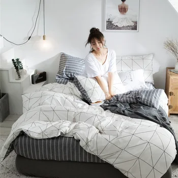 

Bedding Set Linings Duvet Cover Geometric Pattern 2/3 Pcs Pillowcases Sets Queen Size Bed Sheet Set Bedclothes