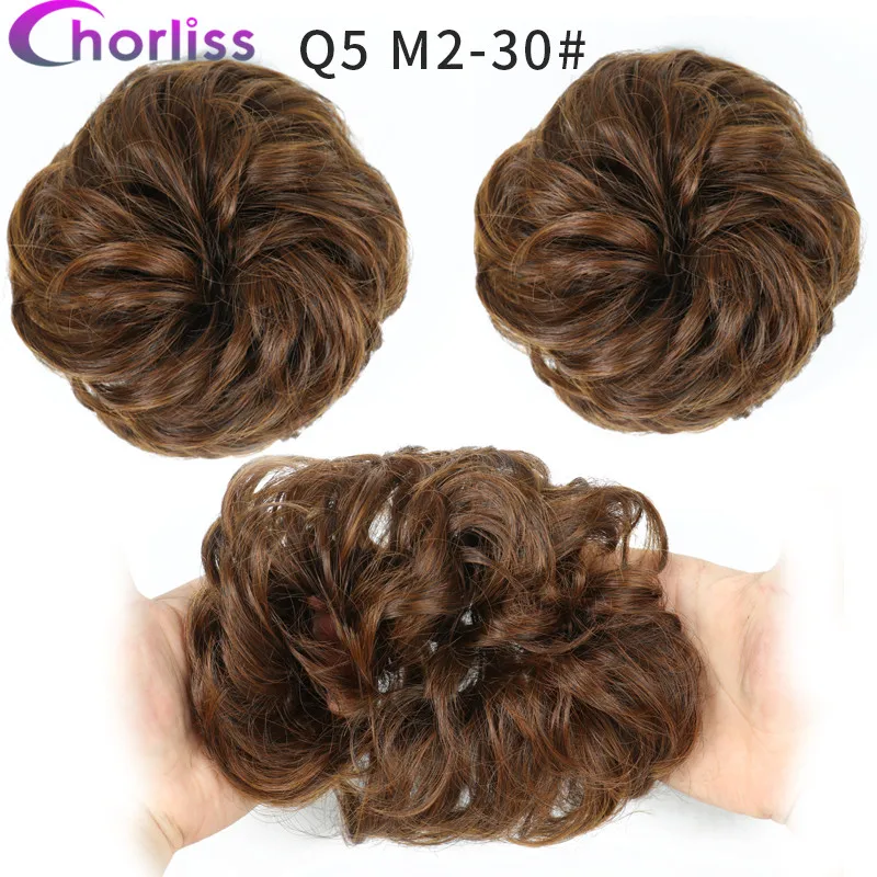 Синтетические кудрявые резинки для волос шиньон для женщин Chorliss Hair wrap Rope головной убор натуральный блонд коричневый поддельные волосы булочки аксессуары - Цвет: M2 30