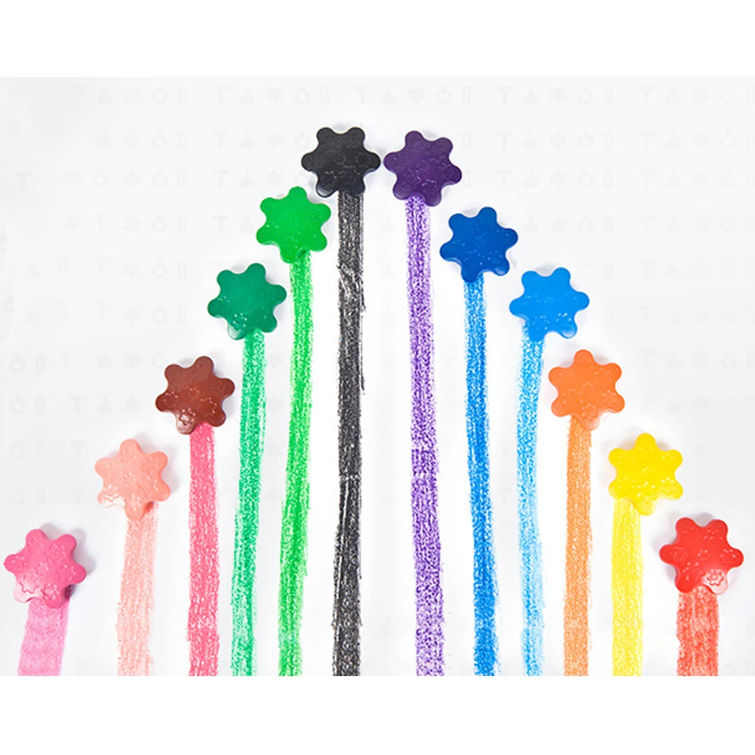 Rowsfire 12 цветов нетоксичные в форме снежинок краски мелки Пальмовая ручка моющиеся палочки мелки для детей ясельного возраста