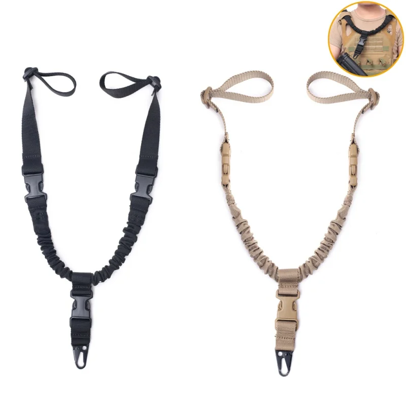 

Adjustable Shooting (Tactical)Sling Single Point Quick Release Bungee Rifle Shoulder Belt Hunting Starp Safety Rope