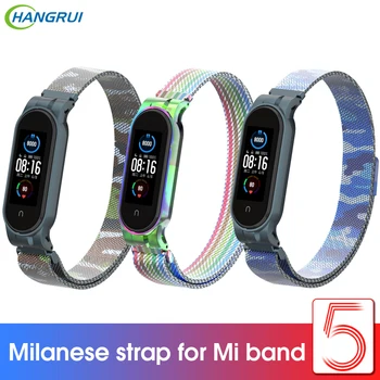 

Sport Metal Milanese Wristband For mi band 5 Bracelet Miband 5 Mi5 Magnetic Wrist Strap For Xiaomi Mi band 5 accessories