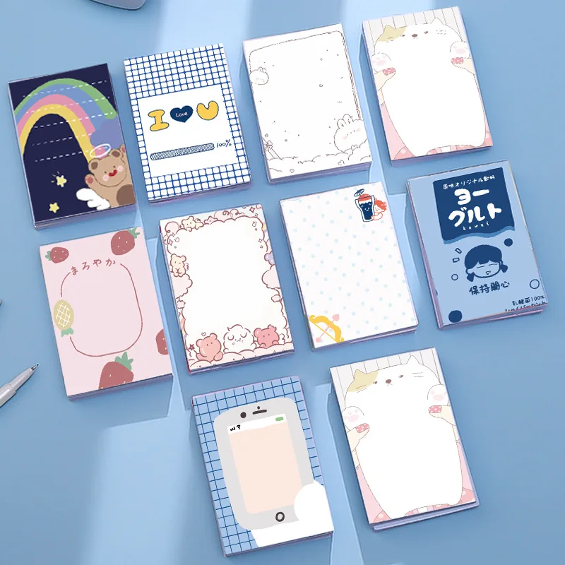

100 листов аниме Kawaii Memo Pad Мультяшные милые закладки для книг бумажные страницы флаги школьные и офисные принадлежности канцелярские принадлежности