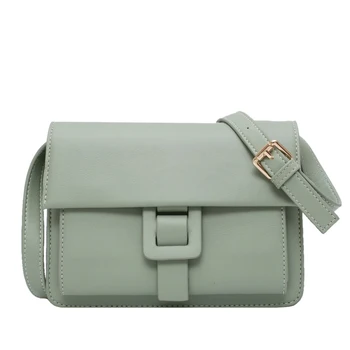 

2020 New Women's Bag Luxury Designer Shoulder Messenger Bag Casual Simple Female Fashion Pure Solid Color PU Women Bag