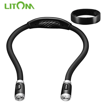 

LITOM Hand-Free Neck Light LED Rechargeable Book Light with 4 LED Bulbs and 3 Brightness Modes Reading Rechargeable Night Light