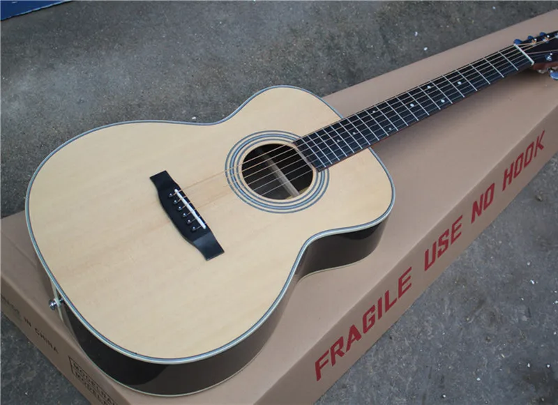 

6-String Acoustic Folk Guitar,Natural wood Color,Multi-Binding,Mahogany Neck,Rosewood Back and Side,can be Customized