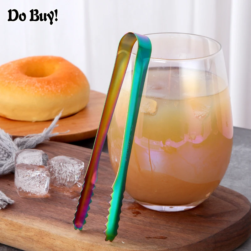 2 Pcs Ice Clip Stainless Steel Ice Tongs Gold Sugar Cube Tongs Metal Food Clip Tea Party Bar Kitchen Accessories