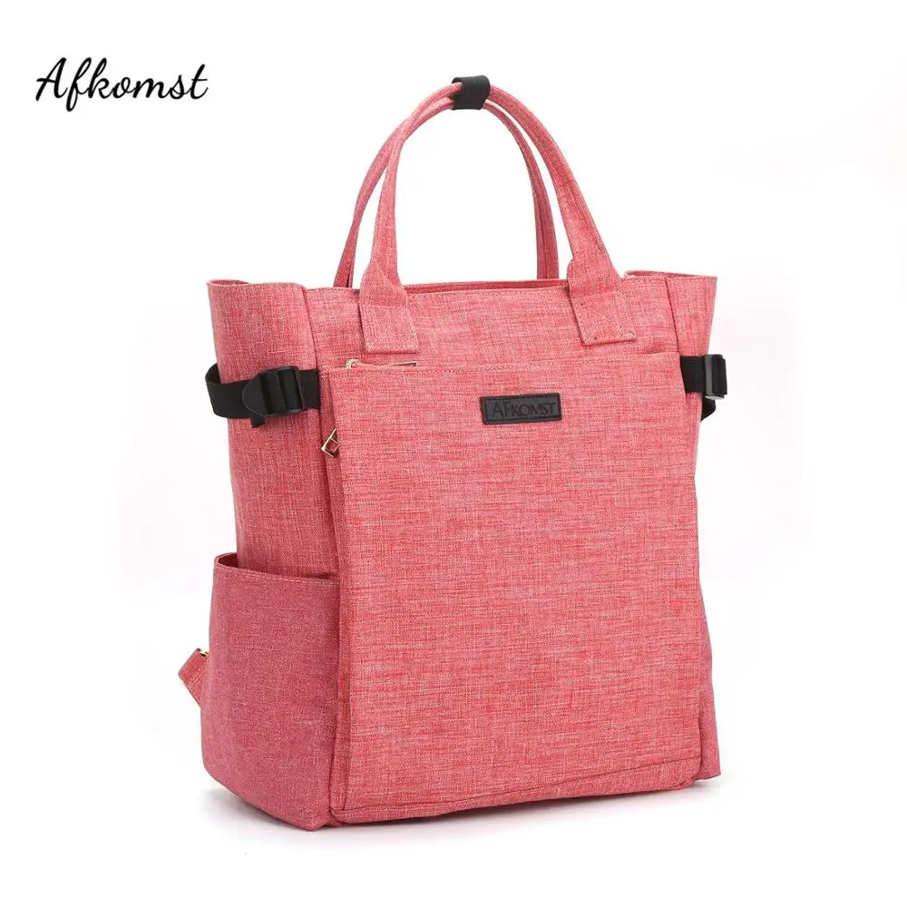 

AFKOMST Casual Women Backpack for School Teenagers Large Capacity Solid Color Canvas Laptop-Bookbag High Quality BP1302L