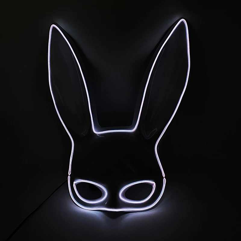 goddess costume Carnival EL Wire Bunny Mask Masque Masquerade Led Rabbit Mask Night Club Female Mask For Birthday Wedding Party naruto outfits Cosplay Costumes