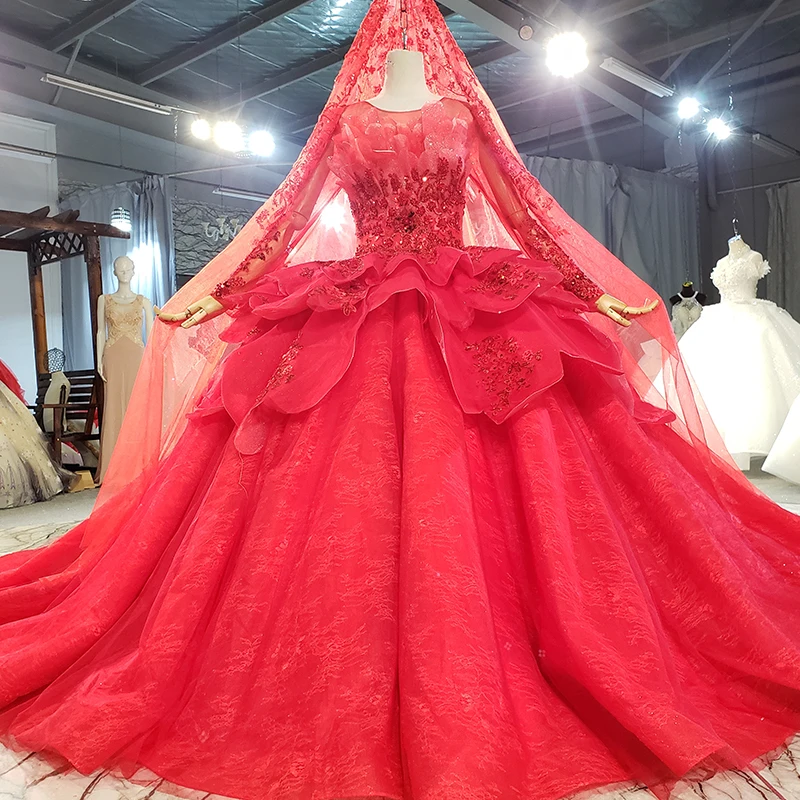 HTL2153 Red Luxury Shiny Applique Print 