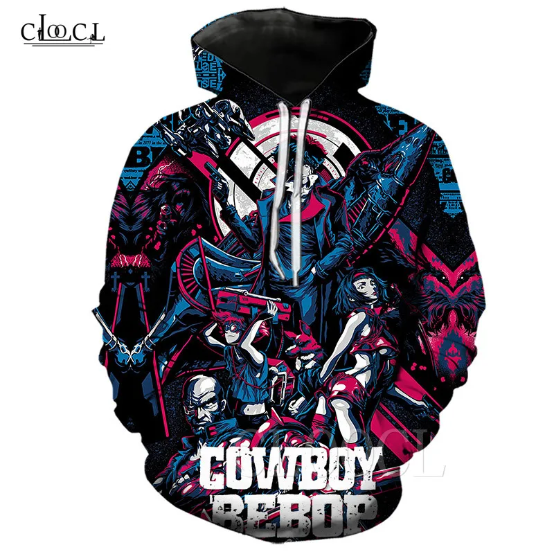 

Japanese Anime Hoodies Streetwear Cowboy Bebop 3D Print Spaceship Bebop Fashion Sportswear Pullover Men Women Hoodie Sweatshirts