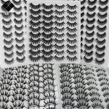 

Wholesale 20 Pairs False Eyelashes 3D Mink Lashes Soft Hair Handmade Wispy Fluffy Long Faux Lash Natural Eye Makeup Tools