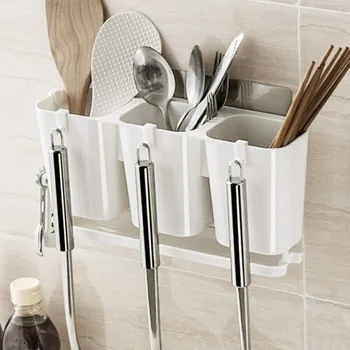 

Magic Non-trace Tape Hook Tableware Drain Storage Box Three Chopsticks Cage Tableware Storage Box Chopsticks Cage Holder