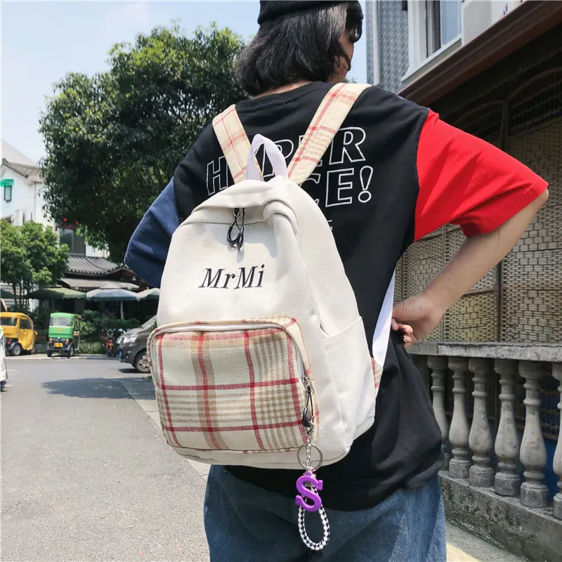

Vintage Sense GIRL'S School Bag Women's Plaid Hipster Campus Korean-style Ulzzang College Student MORI Series Backpack Women's