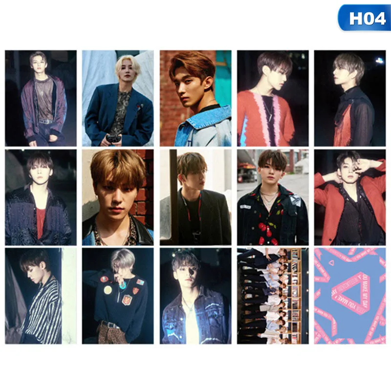 

16Pcs/set KPOP SEVENTEEN Peripheral Card SEVENTEEN Team AN ODE Album LOMO Card Creative Photo Card Poster for Fans Collection