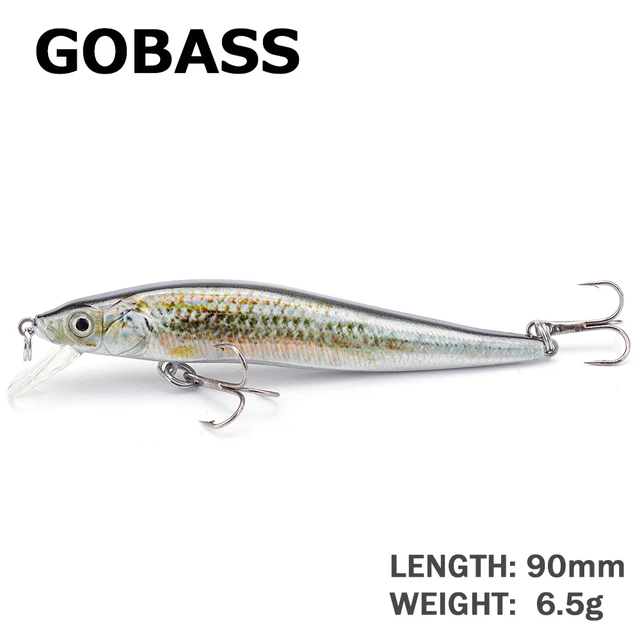 GOBASS Wobler Fishing Artificial Bait Jerkbait Wobblers For Pike Lure 65mm 2.4g Rattlins For Fishing Trout Lure Minnow Crankbait Color C