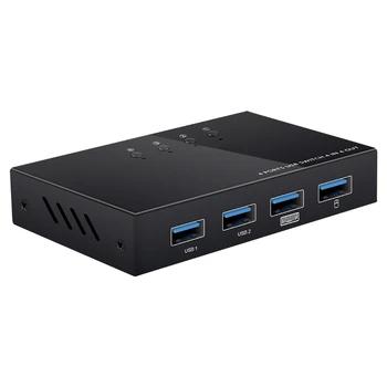 

4 In 4 Out USB Switch KVM Switch Box 4 USB2.0 Switcher PC Sharing Splitter for Keyboard Mouse Printer Sharing JR Deals