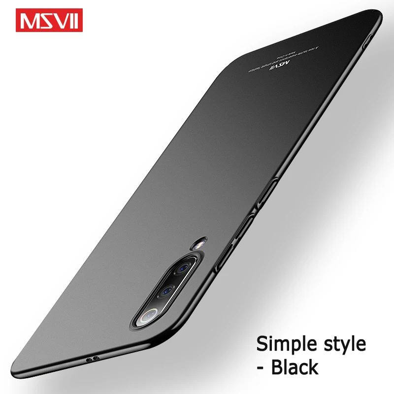 Mi 9 чехол MSVII матовый чехол для Xiaomi mi 9 9T mi 8 Pro Чехол Xio mi 9 SE T Global PC чехол для Xiaomi mi 8 9 Lite CC9 Pro чехол s - Цвет: Simple black