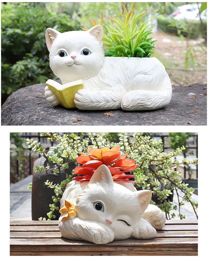 Kawaii Cat Bonsai Flower Pot Ceramics Succulent Plant Potted