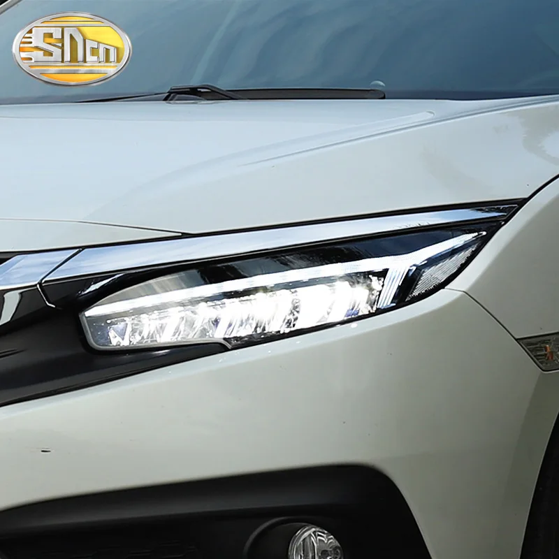 SNCN автомобильный Стайлинг светодиодный головной светильник для Honda Civic светодиодный DRL динамический сигнал поворота светильник фара в сборе