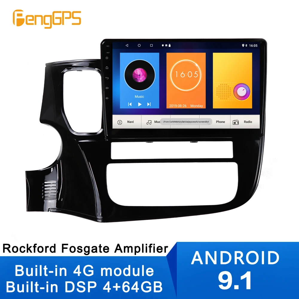 4 + 64 ГБ Android 9 1 автомобильный без DVD-плеера GPS-навигация для Mitsubishi OUTLANDER 2014-2019 Радио