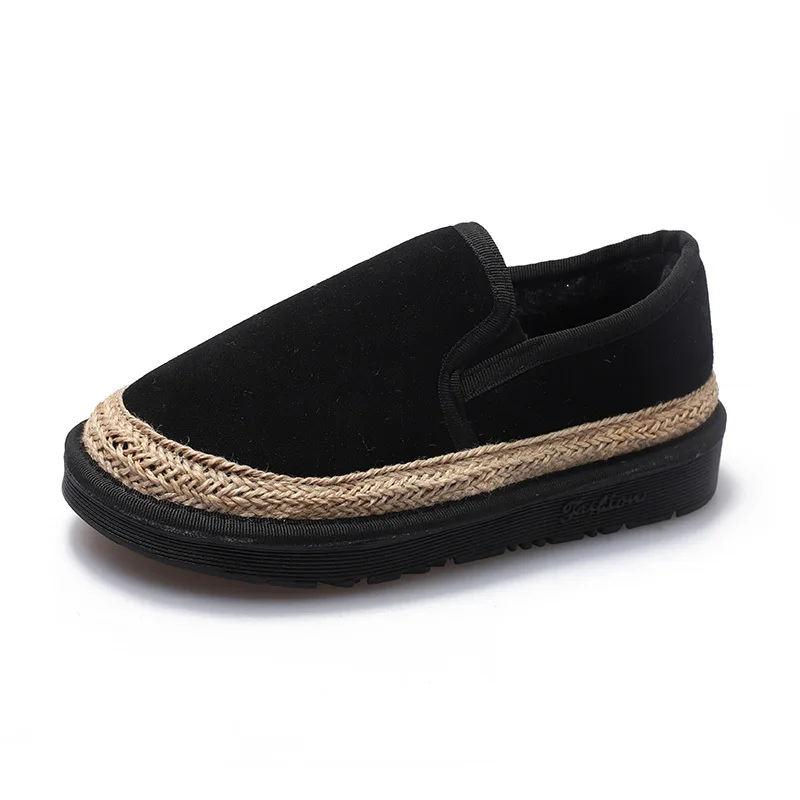 Size35-44; женская зимняя обувь; пара зимних ботинок унисекс; Теплые повседневные ботинки на платформе с мехом внутри и нескользящей подошвой - Цвет: Black