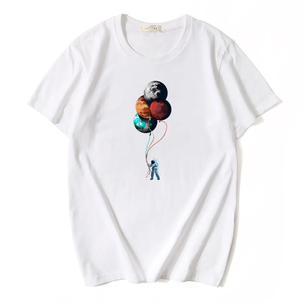 

100% Cotton o-neck Men's T-shirt Planet Print loose Short Sleeve Men T Shirt Tops Tee Summer Oversize Casual Men Clothing