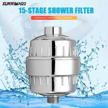 

15 Stage Bath Water Purifier Bathroom Shower Filter 1/2'' Health Softener Chlorine Removal High Output Universal Water Treatment
