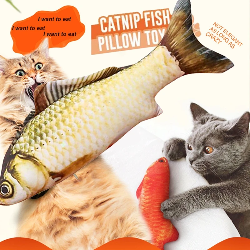 3D Artificial Fish Pet Cat Toy Catnip Household Products Bite Plush Pillow Dolls Simulation Toys | Дом и сад