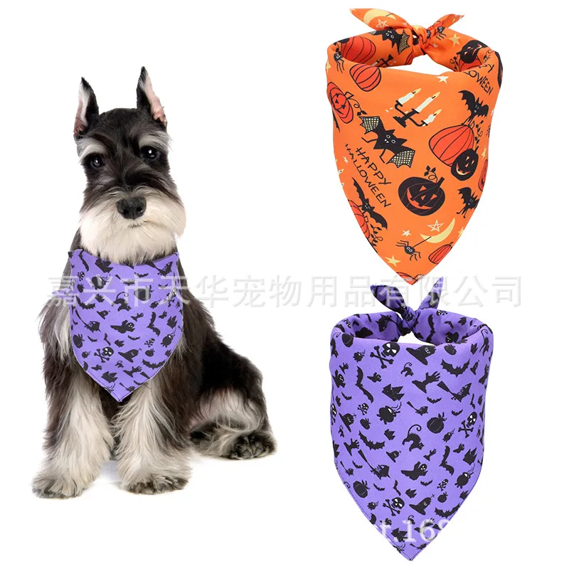 

Pet Halloween Triangular Binder Dog Small Dogs Bibs Neckerchief Cat Scarf Orange