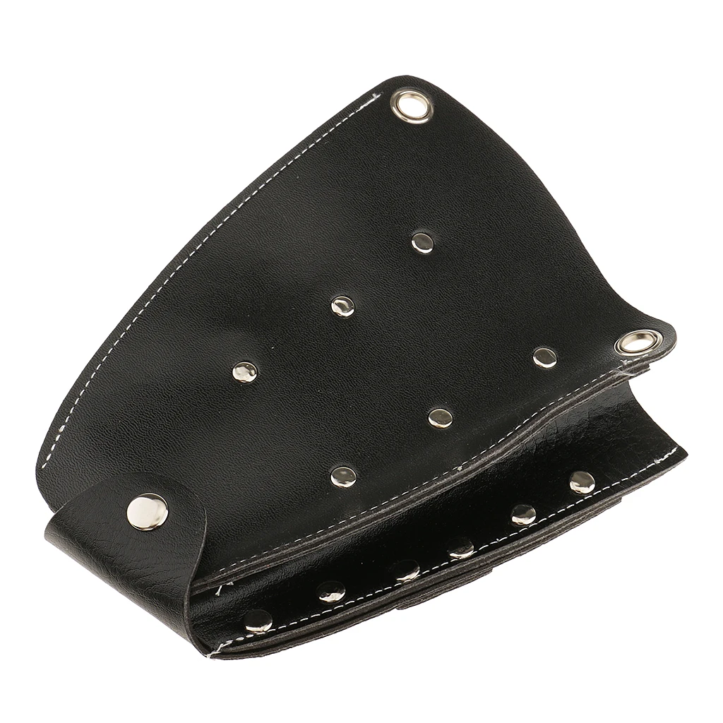 PU Leather Hair Scissor Holster Pouch with Waist Belt for Hairdressers Barber, Black