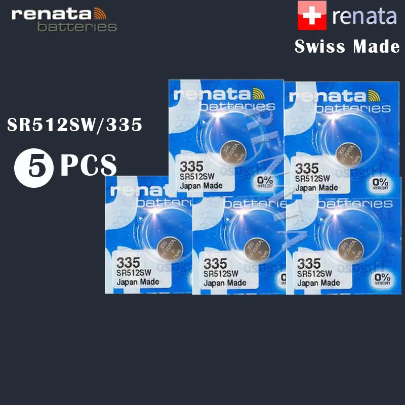 5 шт./лот Оригинальный Renata Swiss Battery 335 SR512SW 1 55 V для часов Серебряный RENATA |