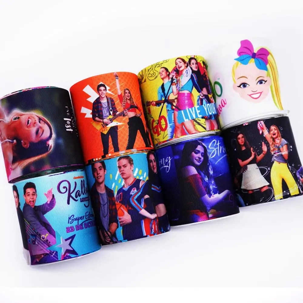 

Free shipping 50 yard cartoon printed grosgrain ribbon 31295