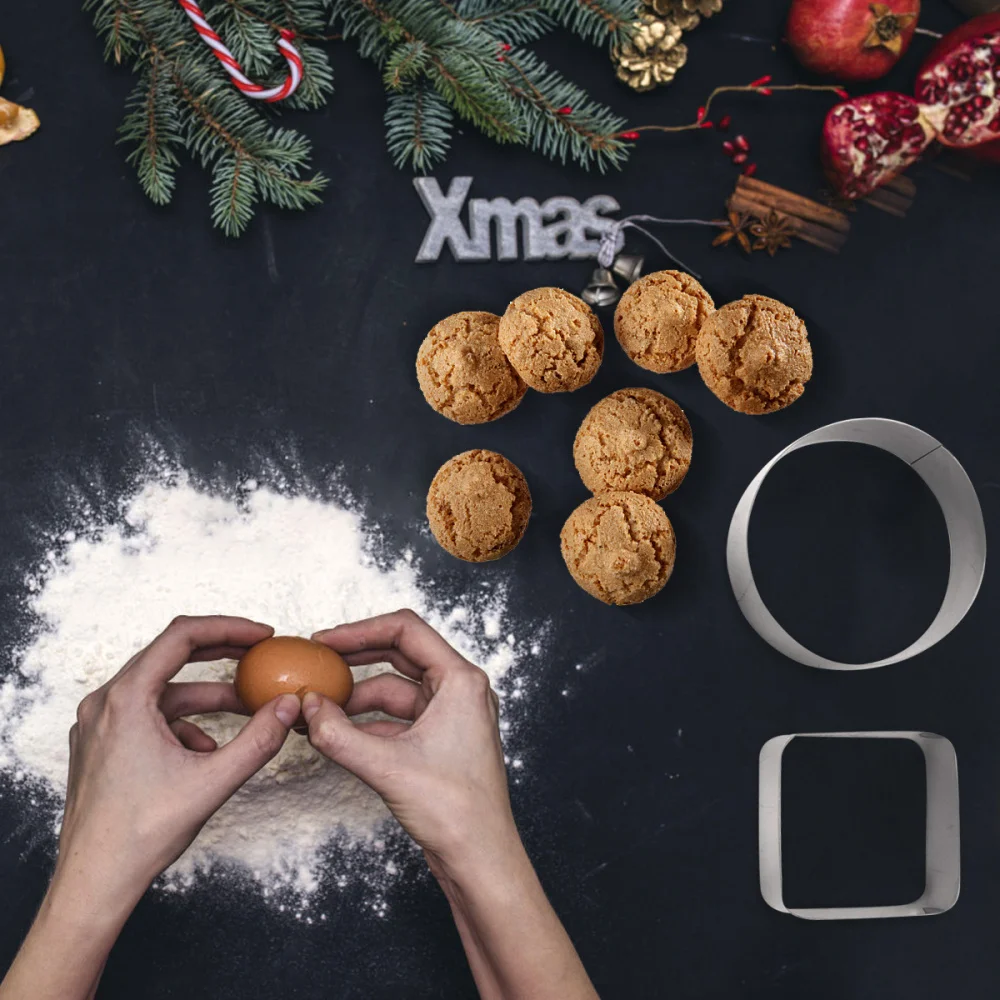 

4PCS Molds Creative Washable Practical Funny Cake Cookies Molds Baking Tool Mousse Ring Molds for Restaurant