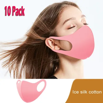 

10Pack Lot Washable Earloop Masks Anti Dust Cycling Mouth Face Mask Polyester Breathable masque przylbice ochronne na twarz