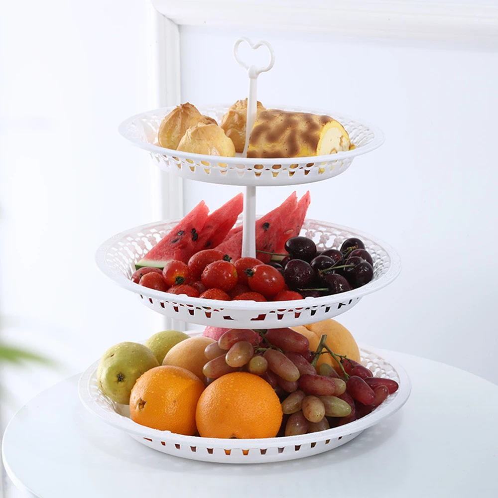 

White 3 Tier Cake Stand Tray Decor Round Cupcake Wedding Birthday Party Afternoon Tea Cake Stand Candy Holder