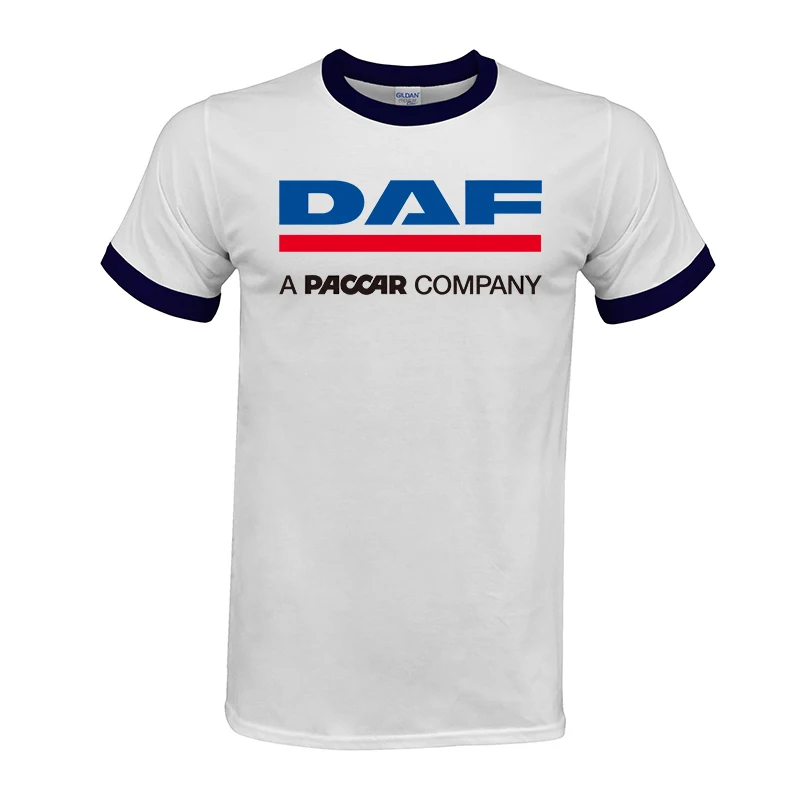 white navy DAF Trucks, Мужская футболка, одежда бренда Raglan, логотип автомобиля, Мужская футболка, Мужская одежда, высокое качество, хлопковые футболки - Цвет: white navy