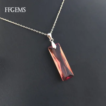 

FFG geometry 10*30mm Zultanite 100% Silver 925 pendant with chain Color Change stone Fine Jewelry For Women girl Party Gift Box