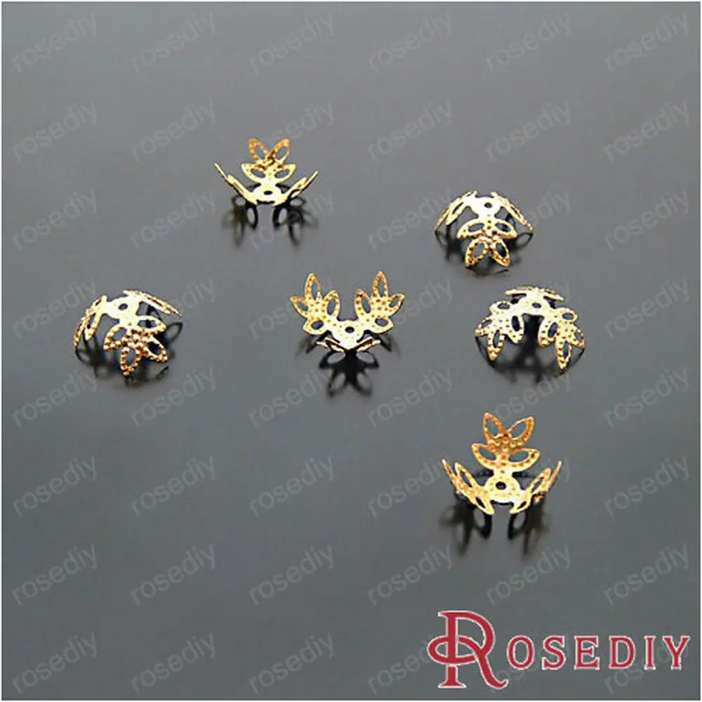 

Wholesale 15mm Gold color Three Leaves Iron Wrap Bead Caps Diy Jewelry Findings Accessories 100 pieces(JM4829)