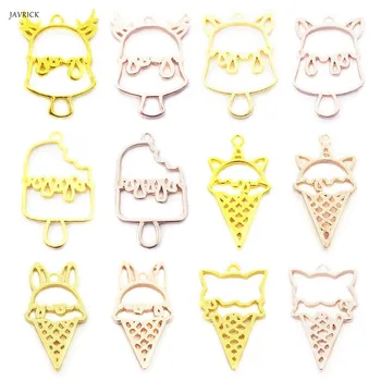 

12 Pcs/set Ice Cream Popsicle Alloy Border DIY Handmade Crystal Epoxy Glue UV Mold Metal Frame Jewelry Accessories Material Set